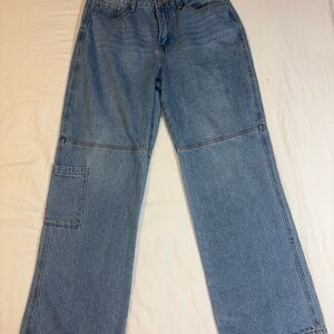Forever 21 Light Blue Cargo Jeans